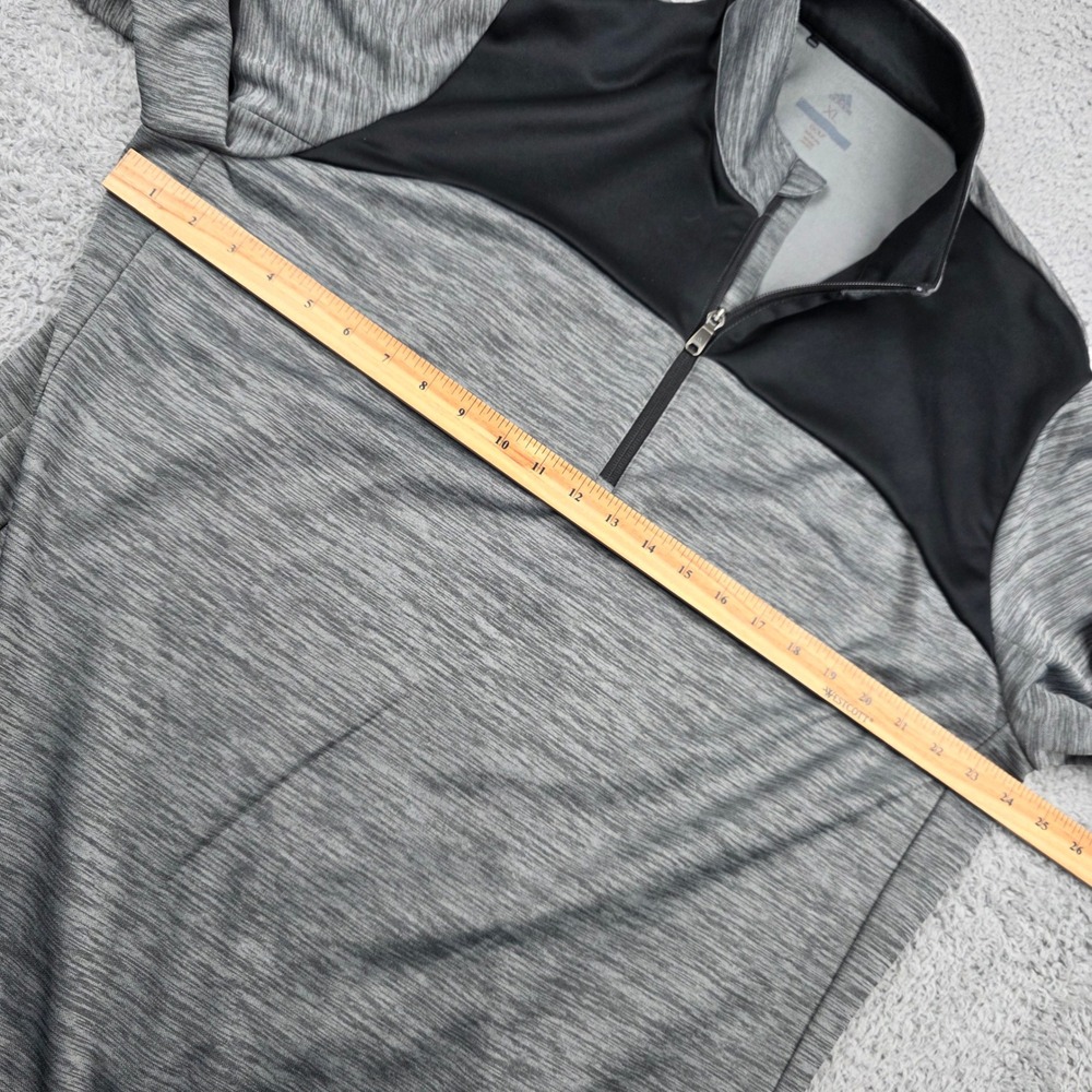 Adidas Golf Mens XL Gray Black 1/4 Zip Pullover Sweatshirt - Picture 4 of 8